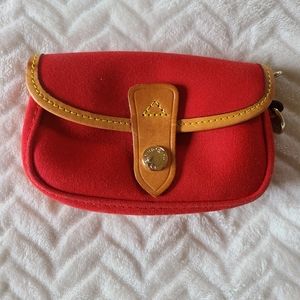 Dooney & Bourke Red Cabriolet Flap canvas and leather mini bag wristlet